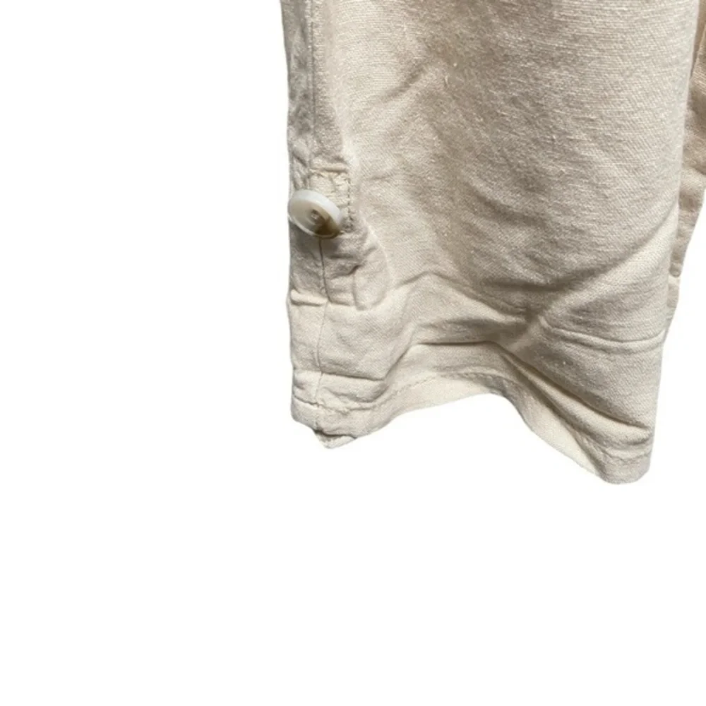 Sincerely Jules Khaki Linen Blend Pull-On Convertible Length Pants - Picture 3 of 6